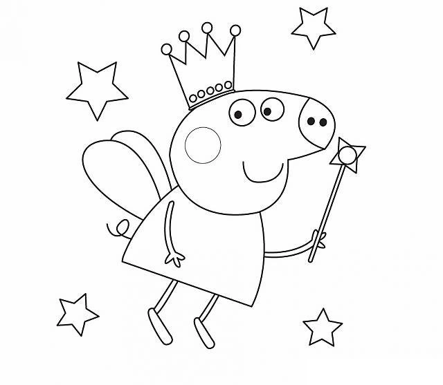 Coloring Peppa pig as a fairy